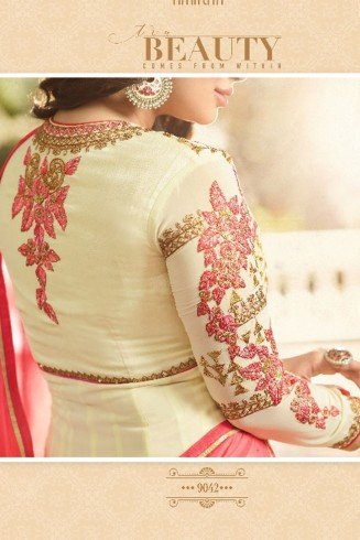 CREAM INDIAN PARTY AND WEDDING ANARKALI GOWN