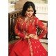 ZAL9046 RED INDIAN PARTY AND WEDDING ANARKALI GOWN