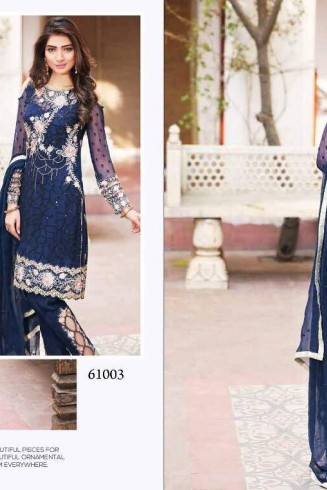 ZDS47002 BLUE NISHWA REPLICA PAKISTANI STYLE SALWAR KAMEEZ 