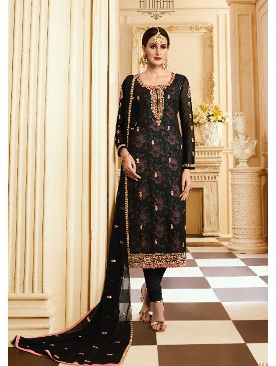 Black Designer Wedding Salwar Suit