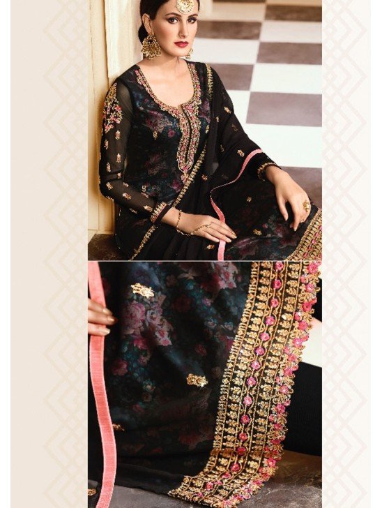 Black Designer Wedding Salwar Suit