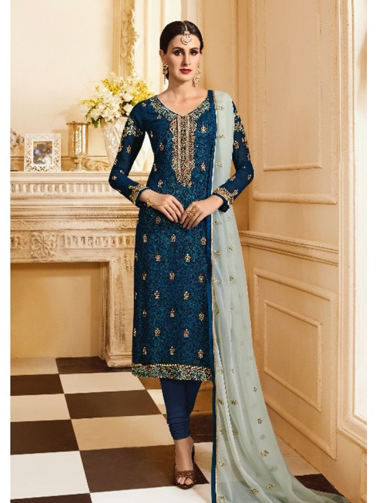 Teal Designer Wedding Salwar Suit