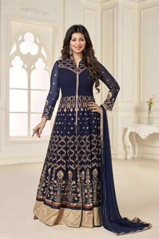 Blue Anarkali Suits In Bollywood Dress Design
