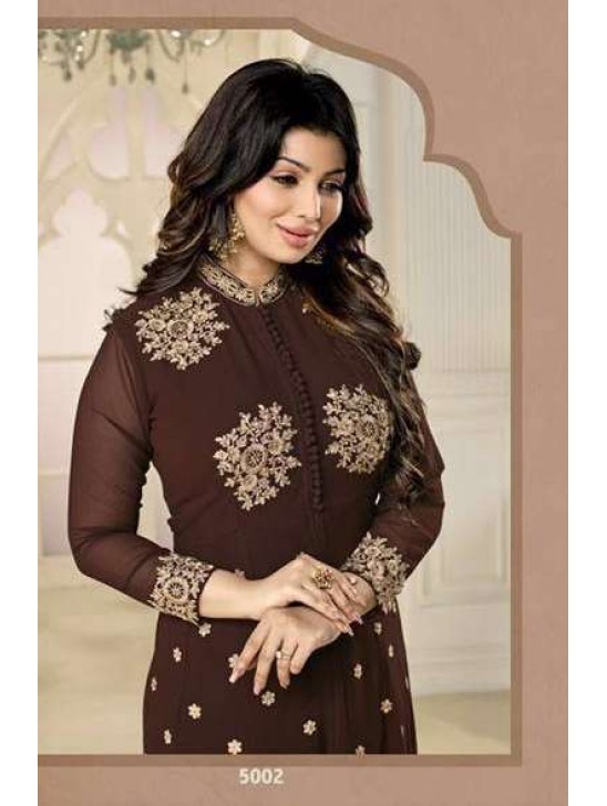 BROWN INDIAN DESIGNER ANARKALI SUIT