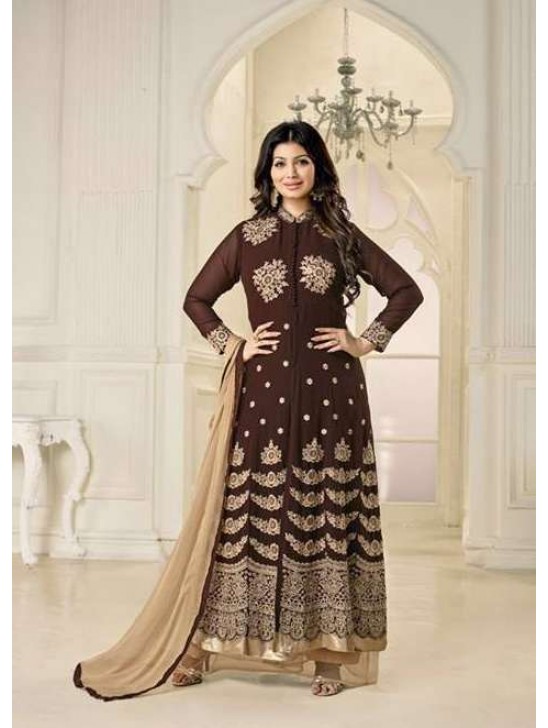 BROWN INDIAN DESIGNER ANARKALI SUIT