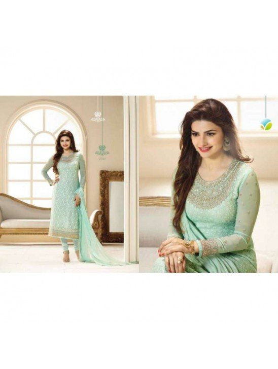 Green Party Wear Semi Stitched Salwar Suit