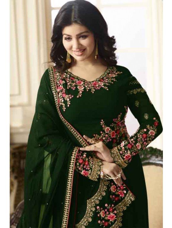 GREEN SIMAR REENAZ AYESHA TAKIA PARTY WEAR ELEGANT SALWAR SUIT