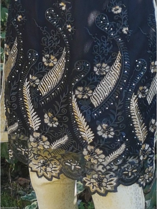 BLACK INDIAN PAKISTANI DESIGNER READY MADE SUIT