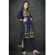 Navy Blue Frock Style Kurti Salwar Suit