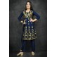 Navy Blue Frock Style Kurti Salwar Suit