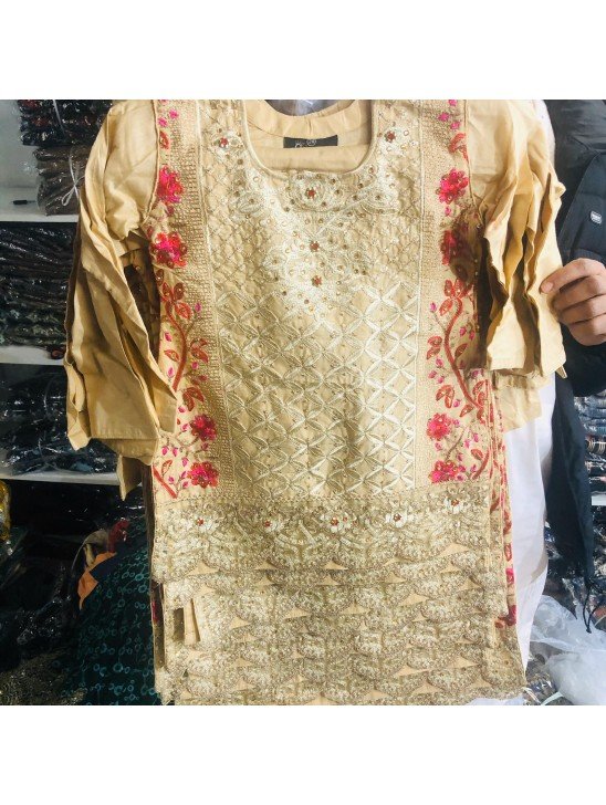 Gold Embroidered Girls ReadymadeSalwar  Suit