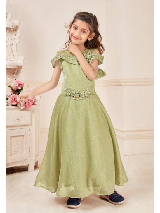 Green Indian Pakistani Wedding Wear Girls Dress