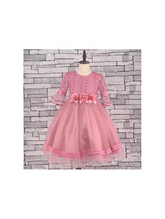 GIRLS D/PINK ORGANZA FLOUNCE TULLE DRESS (3-13 YEARS) 2 weeks delivery