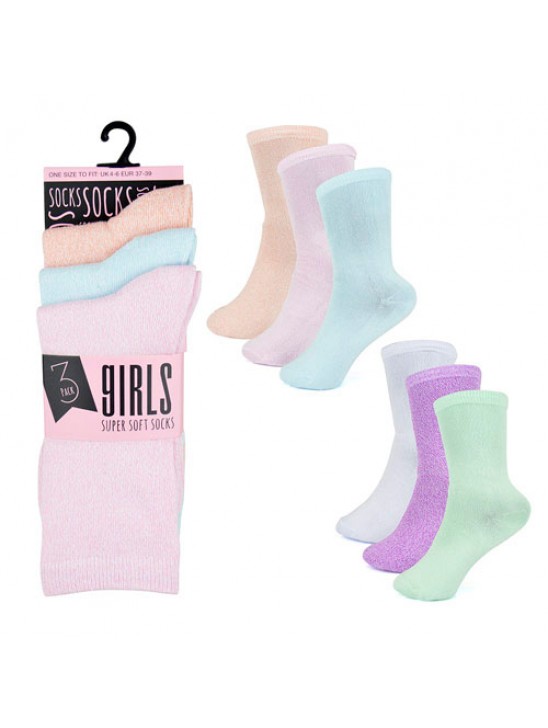 GIRLS 3 PACK SUPER SOFT SOCKS