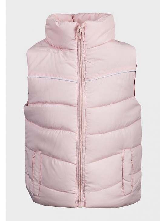 Girls Baby Pink Padded Gilet Jacket