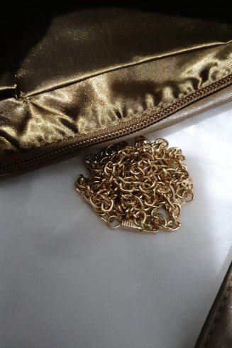 Gold & White Pearl Diamond Clutch Bag