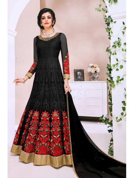 Elegant Black Bridal Anarkali Gown