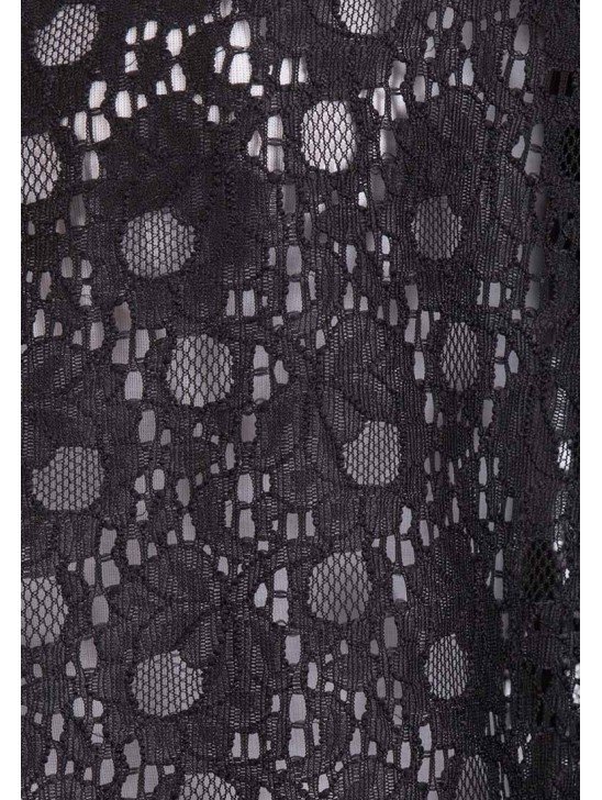 Black Long Sheer Lace Net Cardigan