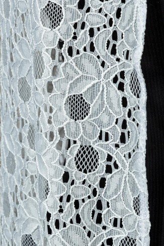 Brilliant White Long Sheer Lace Net Cardigan 