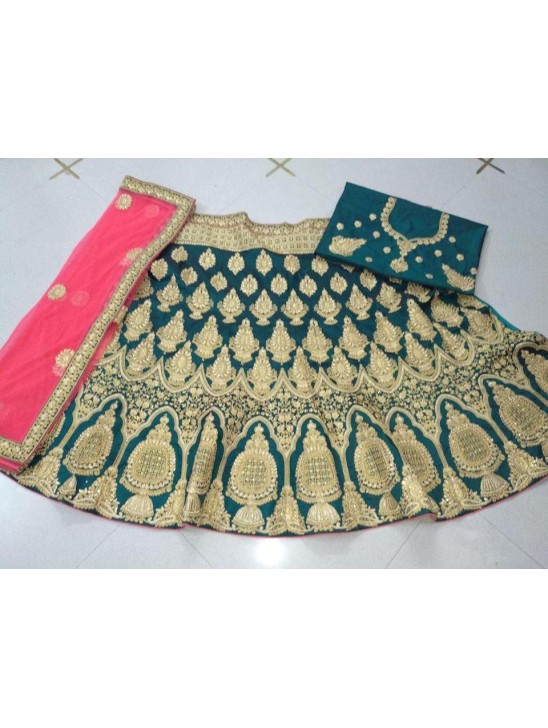 TEAL ETHNIC PAKISTANI & INDIAN  BRIDAL LEHENGA CHOLI WEDDING WEAR