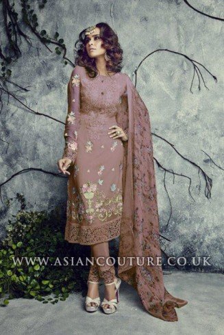 Rose Indian Pakistani Georgette Churidar Party Wear Suit 