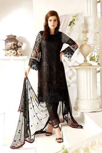 Black Pakistani Designer Georgette Evening Wear Salwar Suit