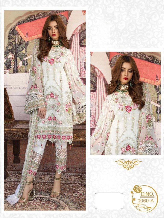 Brilliant White Pakistani Designer Embroidered Salwar Suit