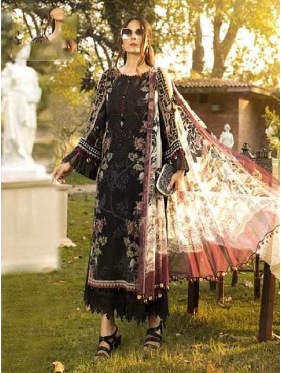 Black Designer Printed Pakistani Style Salwar Suit