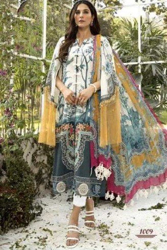 Multicolour Printed Summer Lawn Cotton Salwar Suit