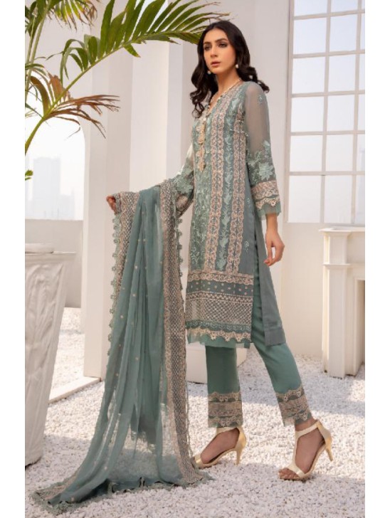 Olive Green Pakistani Salwar Kameez