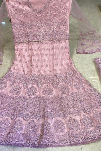 Pink Heavy Embellished Indian Wedding Gown