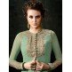 BROWN AND GREEN MUGDHA GEORGETTE ANARKALI JACKET STYLE SUIT