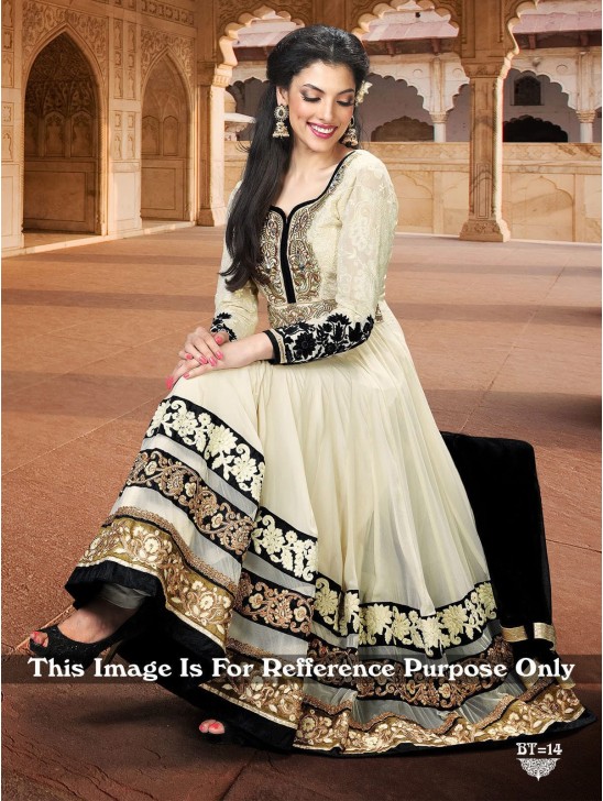 WHITE FLOOR LENGTH PARTY WEAR INDIAN ANARKALI DRESS