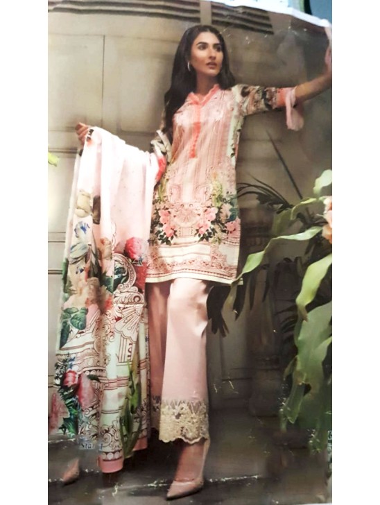 Pink Summer Linen Pakistani Suit