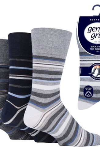 MENS GENTLE GRIP SOCKS SEA BREEZE