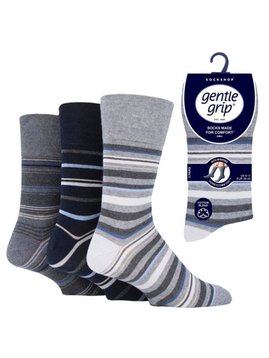 MENS GENTLE GRIP SOCKS SEA BREEZE