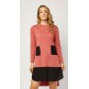 Lux Full Sleeve Viscose Trim Contrast Shift Dress