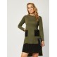 Lux Full Sleeve Viscose Trim Contrast Shift Dress