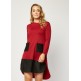 Lux Full Sleeve Viscose Trim Contrast Shift Dress