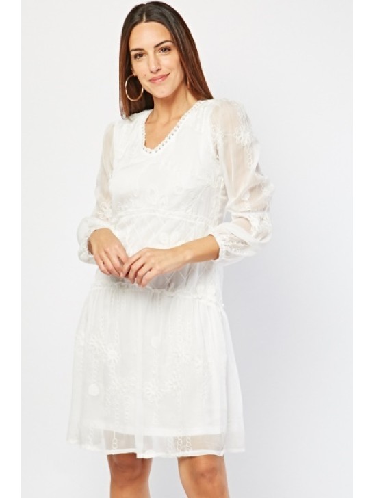 GORGEOUS  V-NECK SMOCK READY TO WEAR DRESS