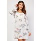 White Floral Printed Summer Wear Tunic Dress