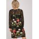 Ladies Black Embroidered Lace Shift Dress