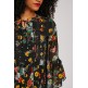 Girls’ Black Floral Printed Tea Chiffon Dress