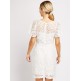 Brilliant White Designer Knitted Lace Dress