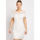 Brilliant White Designer Knitted Lace Dress