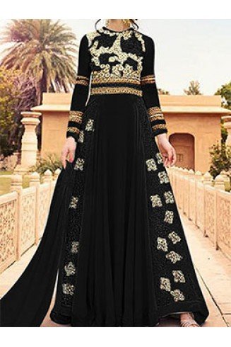 BLACK WEDDING WEAR LEHENGA GOWN MANUFACTURED BY ASIAN COUTURE