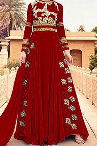 MAROON WEDDING WEAR LEHENGA GOWN MANUFACTURED BY ASIAN COUTURE