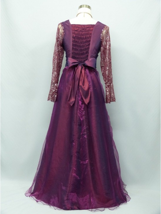 Cherlone Purple Long Sleeve Wedding/Evening Ballgown Formal Bridesmaid Dress