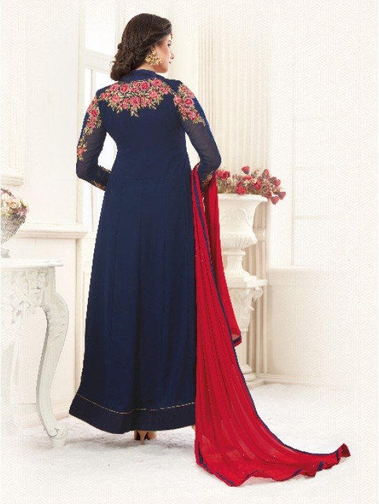 Blue Long Dress Anarkali Party Gown