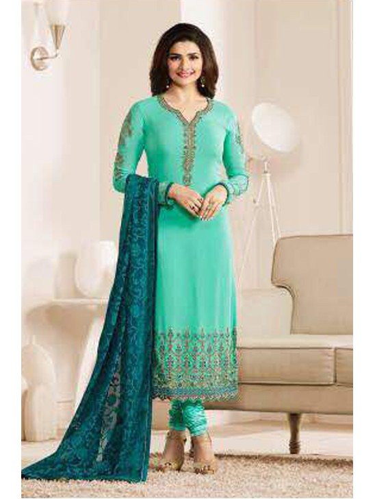 LIGHT GREEN KASEESH JANNAT EMBROIDERED GEORGETTE PRACHI DESAI SALWAR SUIT